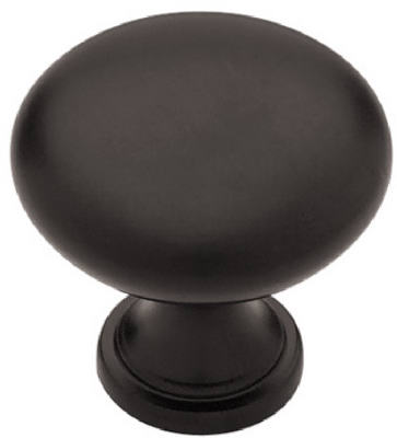 1.25-In. Black Round Cabinet Knob