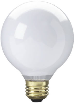 Vanity Globe Light Bulb, White, 40-Watts