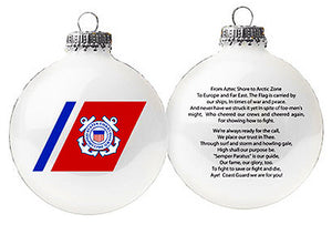 Glass Christmas Ornament, U.S. Coast Guard, 3.25-In.