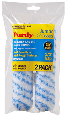 Jumbo Mini Roller Cover, Colossus, 6-1/2 x 1/2-In., 2-Pk.