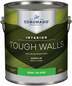 Tough Walls Interior Latex Paint & Primer In One, Semi Gloss, Tintable White, Gallon