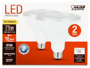 LED Flood Light Bulbs, 750 Lumens, 10.5-Watts, 2-Pk.