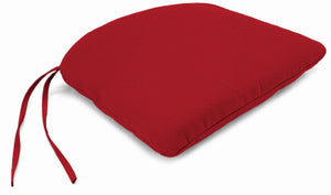 Uptown Bistro Seat Cushion With Ties, Red, 18.75 x 17.25 x 2.5-In.