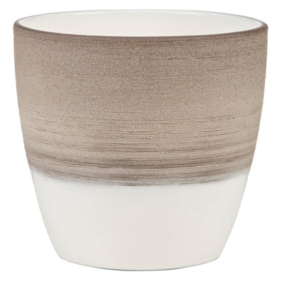 Planter, Indoor, Espresso Cream Ceramic, 4.25 x 3.75-In.