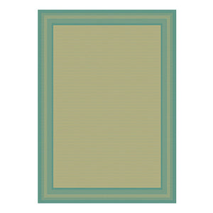 Indoor/Outdoor Area Rug, Aqua Border, 2 x 3-Ft.