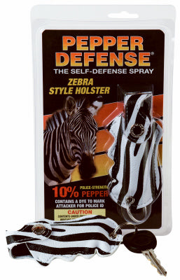 Pepper Defense Spray, Zebra Print Holster, .5-oz.