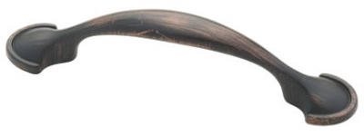 Bronze With Copper Half Round Foot Cabinet Pulls, 3-In., 2-Pk.