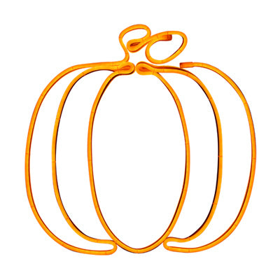 LED Halloween Window Decoration, Neon Flex Orange Pumpkin, 18-In.