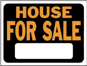 Sign, "House for Sale", Hy-Glo Orange/Black Plastic, 9 x 12-In.