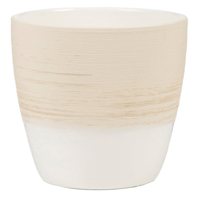 Planter, Indoor, Vanilla Cream Ceramic, 4.25 x 3.75-In.