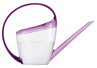 Watering Can, Loop Handle, Transparent/Violet Plastic, 47-oz.