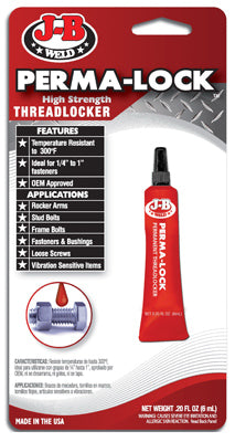 Perma-Lock Threadlocker, Red, 6-ml
