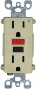 SmartLock GFCI Duplex Outlet, Commercial Grade, Ivory, 125-Volt, 15-Amp