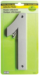 Address Number, Reflective Plastic, 6-In., "1"