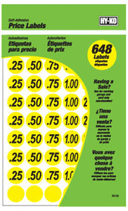 Garage Sale Price Stickers, Yellow, .75-In., 648-Pc.