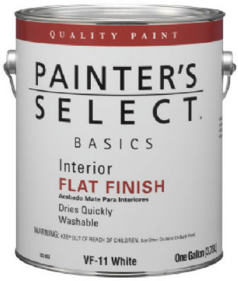 Basics Interior Paint, Flat, Latex, Tint Base, 1-Gal.