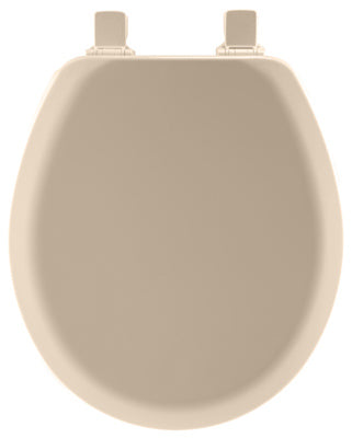 Round Molded Wood Toilet Seat, Easy-Clean & Change  Hinge, STA-TITE , Beige