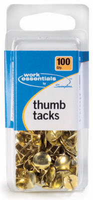 Thumb Tacks, Gold, 100-Ct.