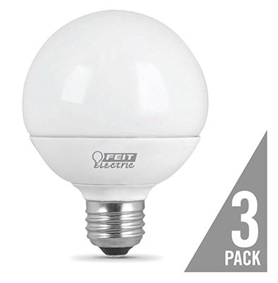 LED Globe Light Bulbs, G25, Clear, 650 Lumens, 9-Watts, 3-Pk.