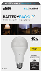 LED Intellibulb Battery Back-Up Light Bulb, 8.5-Watts