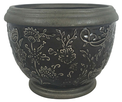 Gracie Ceramic Planter, Deep Gray Clay, 6-In.