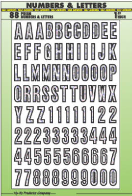 Address Number & Letter Set, Prism Silver Vinyl, Adhesive, 1-In.