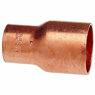 Wrot Copper Coupling With Stop, 1/2 x 3/8-In.