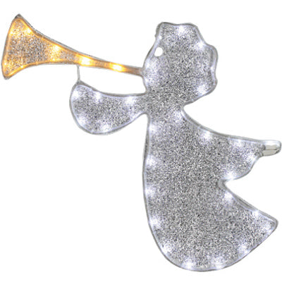 LED Christmas Window Decoration, Silver Angel Tape Light, 18-In.