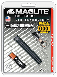 LED Solitaire Flashlight, "AAA", Black