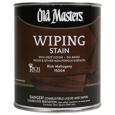 Wiping Stain, Oil-Based, Rich Mahogany, 1-Qt.