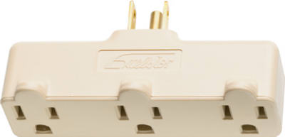 15A Ivory Heavy-Duty Plug In Triple Outlet Adapter