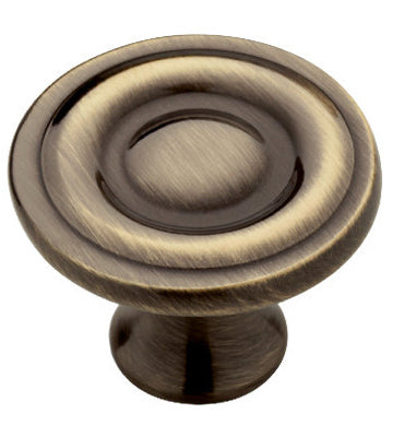 Cabinet Knob, Round Ring, Antique Brass, 1.25-In., 10-Pk.