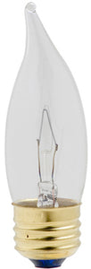 Chandelier Light Bulbs, Flame Tip, 25-Watts, 2-Pk.
