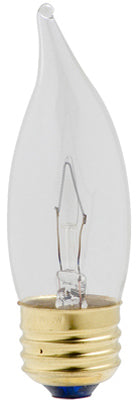 Chandelier Light Bulbs, Flame Tip, 25-Watts, 2-Pk.
