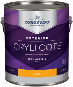 Cryli-Cote Exterior Acrylic House Paint, Flat, Tintable White, Gallon