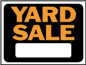 "Yard Sale" Sign, Hy-Glo Orange/Black Plastic,  9 x 12-In.