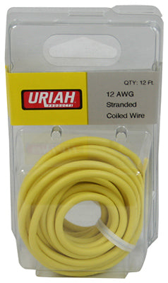 Automotive Wire, Insulation, Yellow, 12 AWG, 12-Ft.