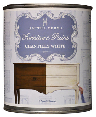 Chalk Finish Paint, Chantilly White, 1-Qt.