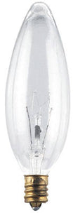 Chandelier Torpedo Light Bulb, Clear, 25-Watts, 120-Volt, 2-Pk.