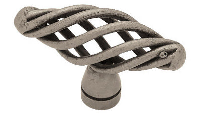 Cabinet Knob, Small Birdcage, Pewter, 2-In.