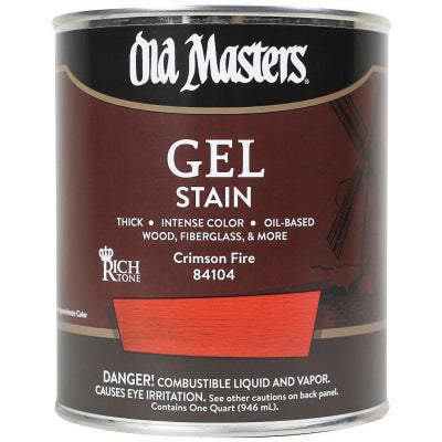 Gel Stain, Oil-Based, Crimson Fire, 1-Qt.