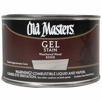 Gel Stain, Oil-Based, Weathered Wood, 1-Pt.