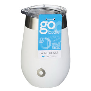 Wine Glass, White Stainless Steel, 12-oz.