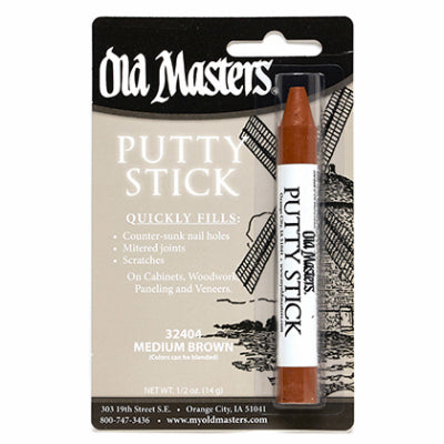 Putty Stick, Fills Nail Holes & More, Medium Brown