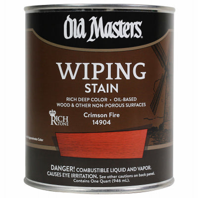Wiping Stain, Oil-Based, Crimson Fire, 1-Qt.
