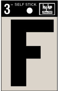 Address Letters, "F", Black Vinyl, Adhesive, 3-In.