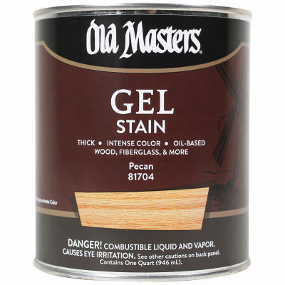 Gel Stain, Oil-Based, Pecan, 1-Qt.