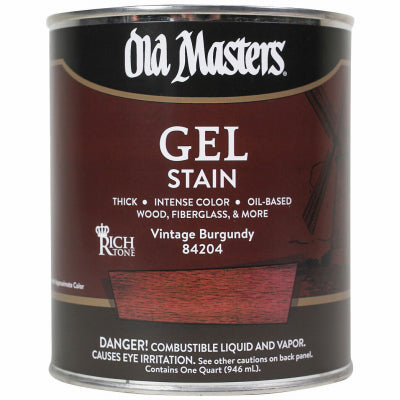 Gel Stain, Oil-Based, Vintage Burgundy, 1-Qt.