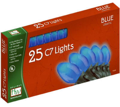 Christmas Lights Set, Blue Ceramic, 25-Ct.