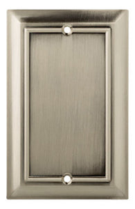 Blank Wall Plate, 1-Gang, Architectural, Satin Nickel Zinc